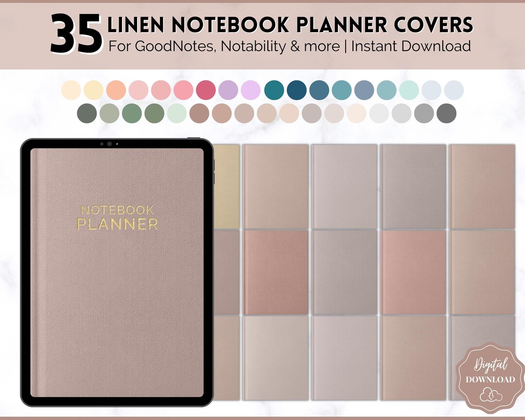 35 Digital Notebook Covers, Digital Planner Cover, Goodnotes Covers, Digital Journal Cover, Ipad