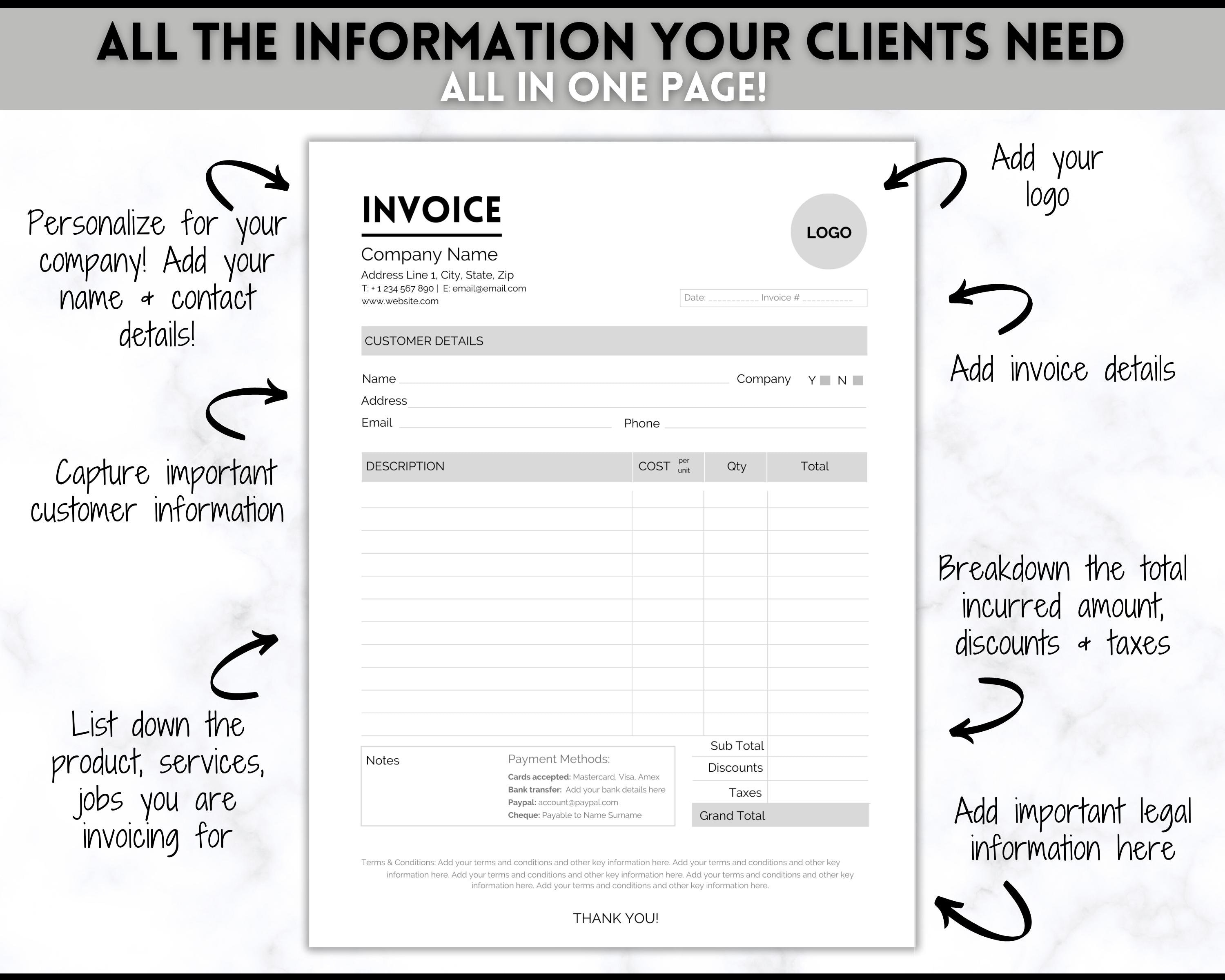 Invoice and receipt template bundle.