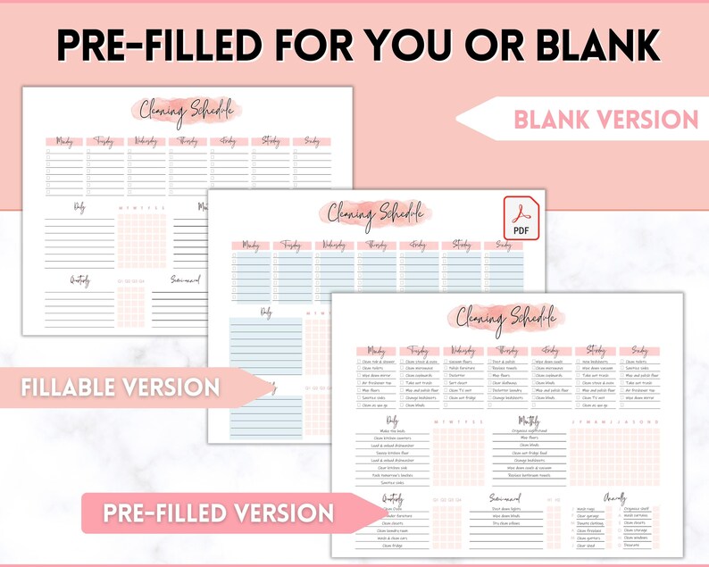 Cleaning Checklist EDITABLE Cleaning Schedule Cleaning - Etsy