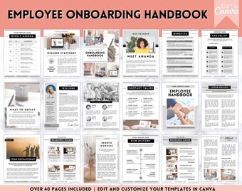Employee Onboarding Template, New Hire handbook, Welcome Packet, New Hire Checklist, Editable Canva eBook template, Welcome to the team