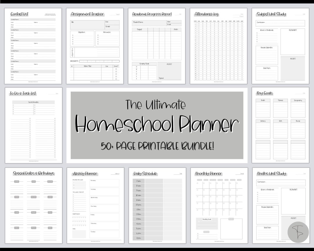 Homeschool Planner Printable, Home School Teacher, Academic Lesson ...
