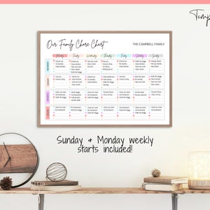 Family Chore Chart, Editable Family Planner Printable, Weekly Family Schedule, Family Calendar, Command Center, Weekly Household, Kids Adult image 8