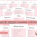 Cleaning Checklist Printable Room by Room Cleaning Cards - Etsy