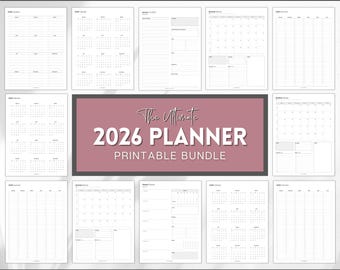 2026 Planner, DATED 2026 Printable Planner, Daily, Weekly, Monthly Pages, Calendar, To Do List Printable Inserts, 2026 planner