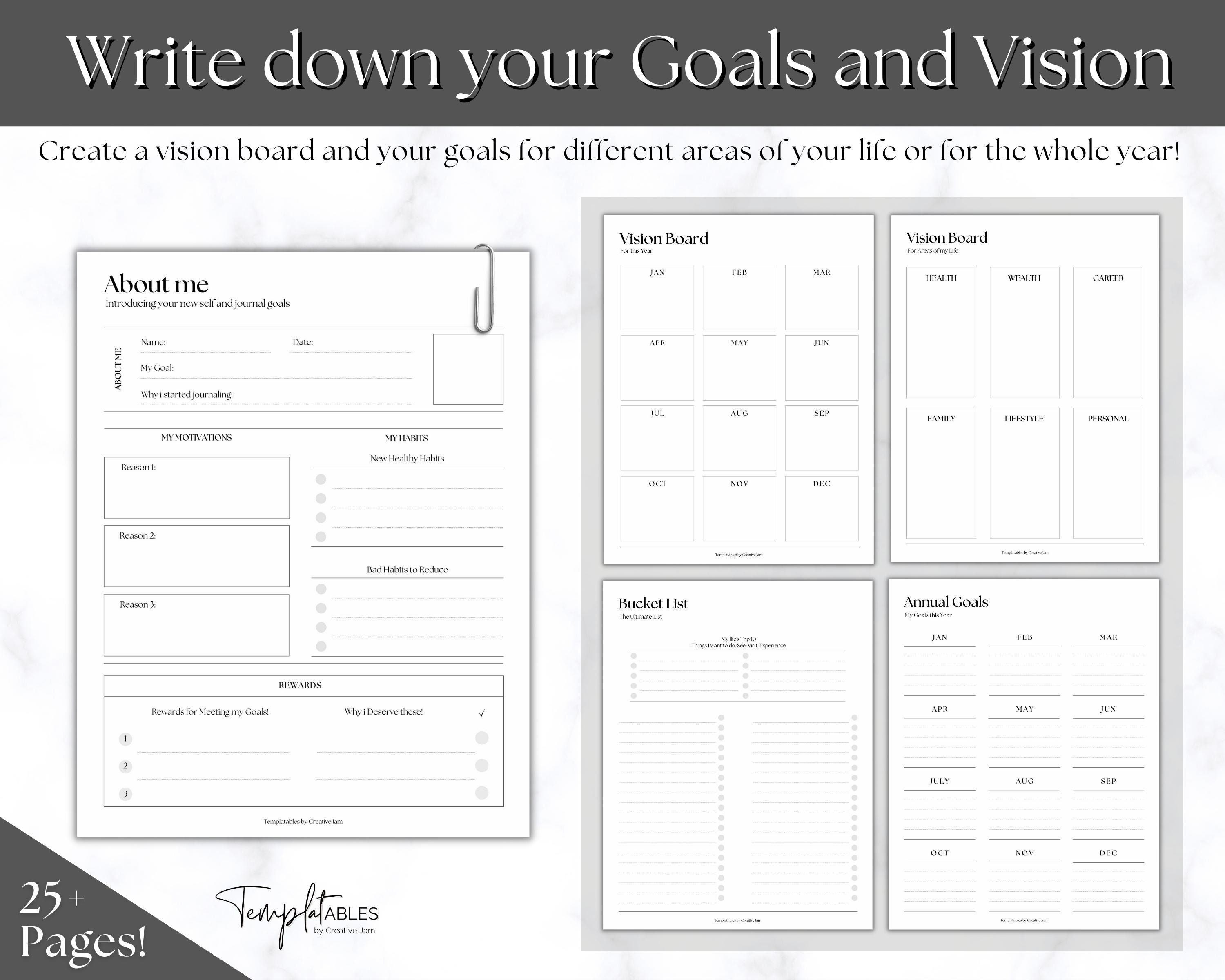 Guided Manifestation Journal and Vision Board Planner – Liv 4 You 2