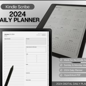 Ultimate 2024 Kindle Scribe DAILY Planner, Hyperlinked Digital Planner, Kindle Scribe Templates, Calendar, Kindle Scribe Planner, Minimalist