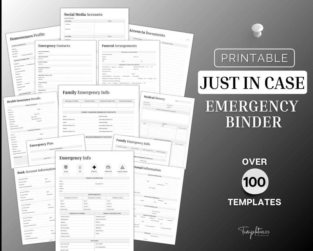 Ultimate Emergency Binder for Your Household! Just in Case Binder, in ...