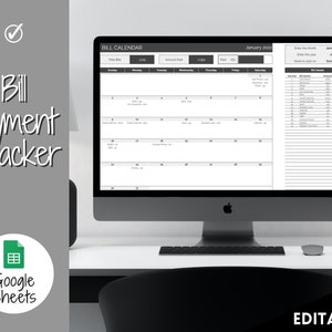 GOOGLE SHEETS Bill Payment Tracker, Monthly Bill Calendar, Automated Spreadsheet, Budget Expense, Finance Template, Bills Checklist, Annual