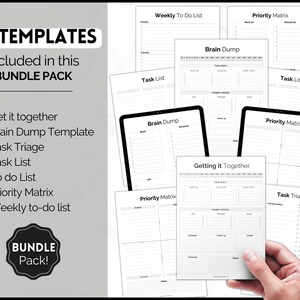 EDITABLE Brain Dump Template BUNDLE, to Do List Printable, ADHD Daily ...