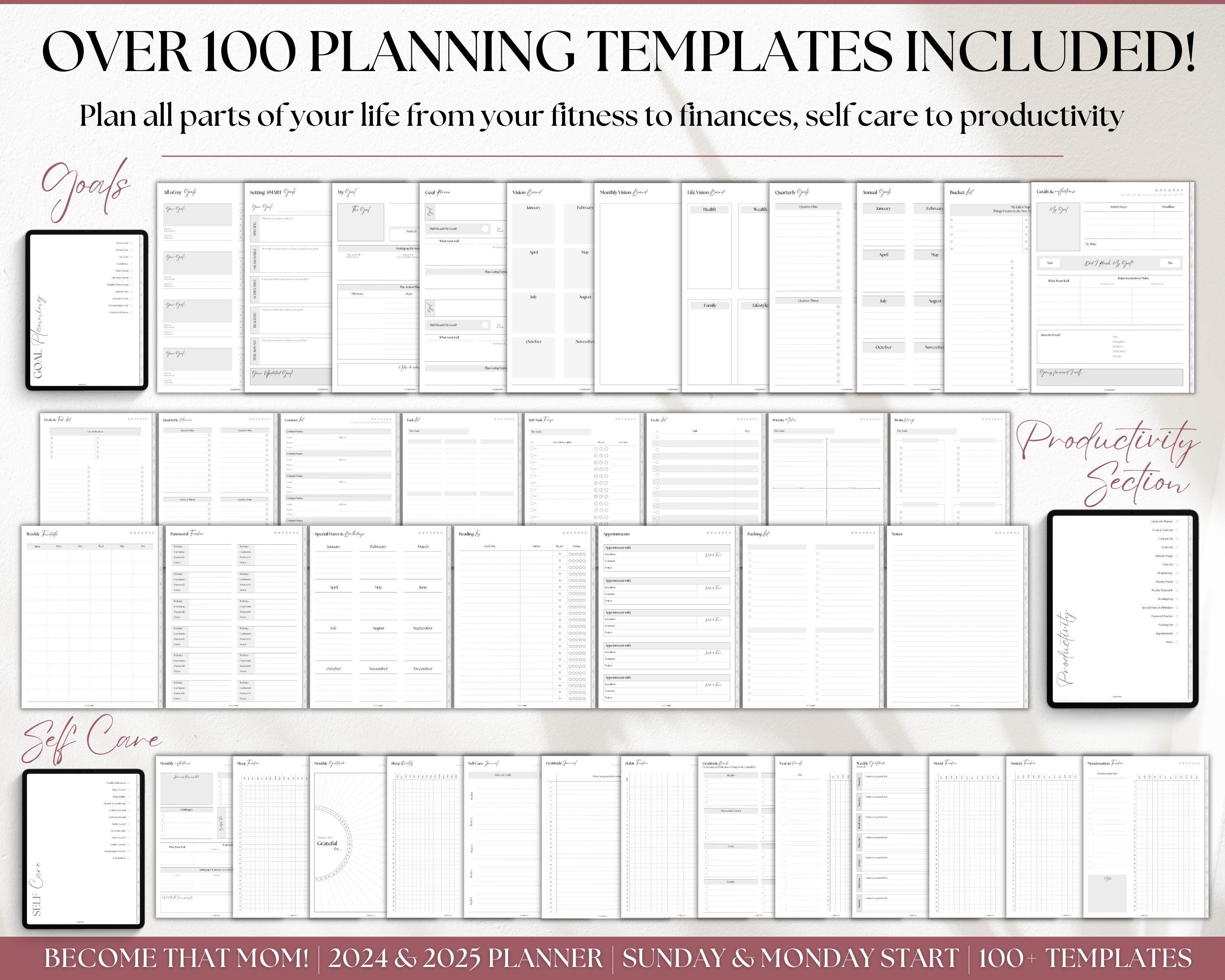 2025 Mom Life Digital Planner, MOM Digital Planner, Busy Mom, Goodnotes ...