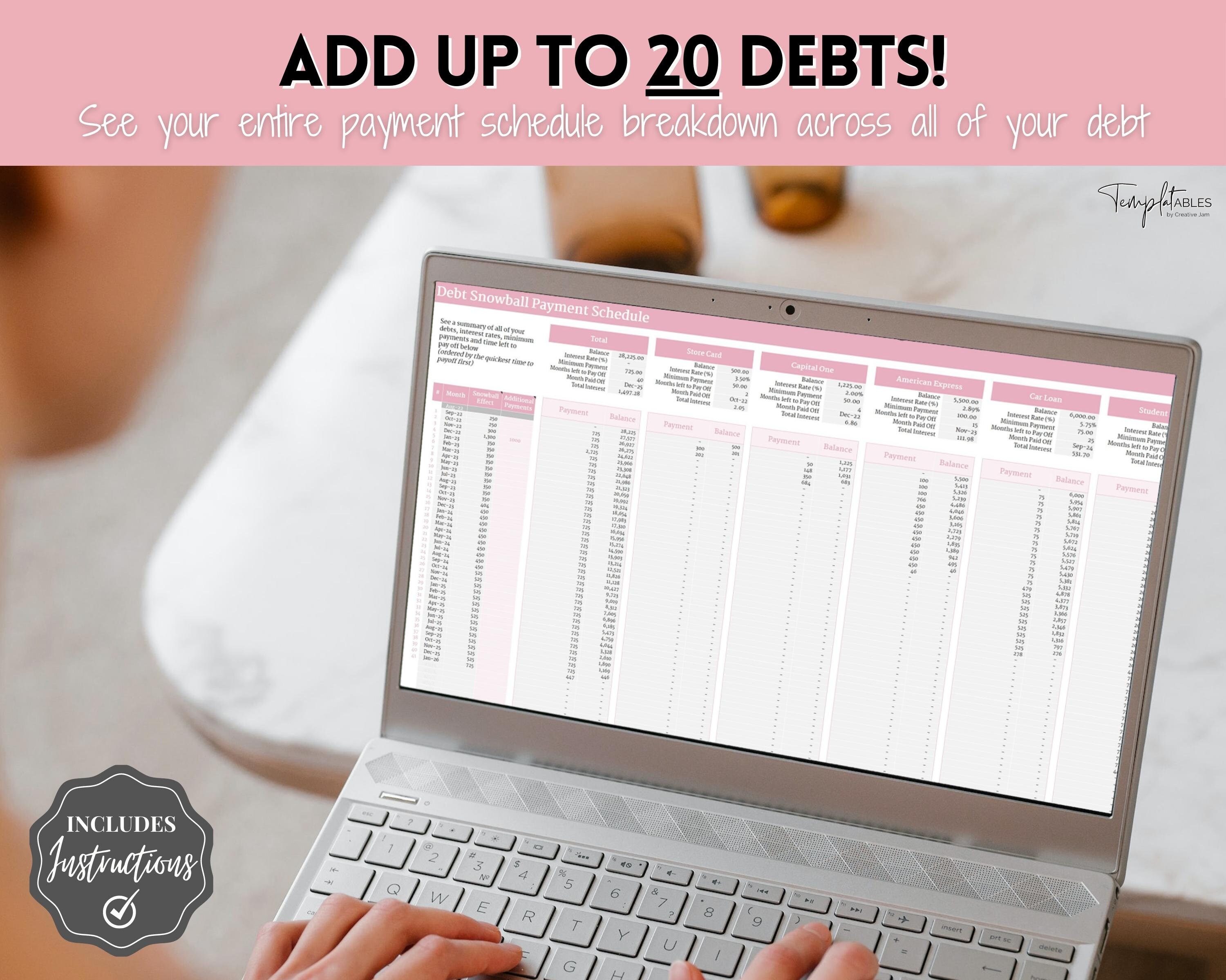 Dave Ramsey Debt Snowball Calculator Google Sheets Etsy