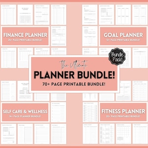 Ultimate PLANNER BUNDLE! Printable Goal Planner, Finances & Budget Planner, Fitness Planner, Self Care Journal, Life, Health