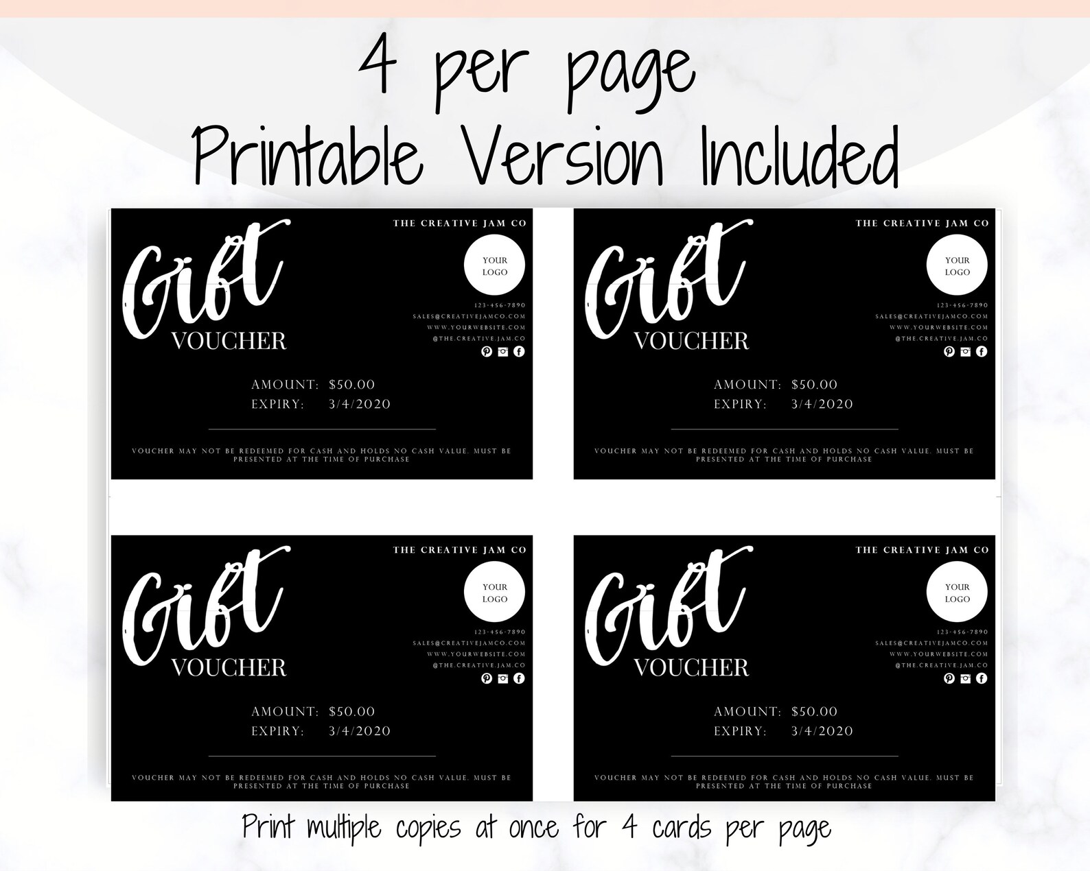 Gift Certificate Template Printable. Editable Gift Voucher - Etsy UK