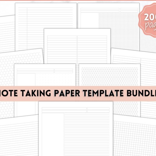 Graph Paper Pack Grid Notetaking Paper Printable Planner Etsy