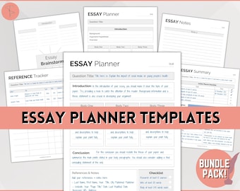 Printable Essay Planner BUNDLE for Students, Essay Writing Template, College Assignment, School Homework, Academic Project, Essay Plan
