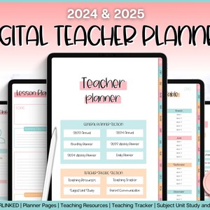 Teacher Planner, Digital 2024 & 2025 Academic Planner, Lesson Plan Template, iPad Planner, GoodNotes, Teaching, Substitute Report Templates