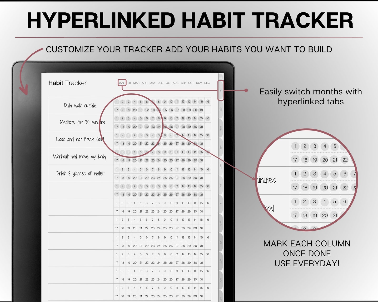Kindle Scribe Digital Habit Tracker, Digital Planner, Daily, Monthly ...