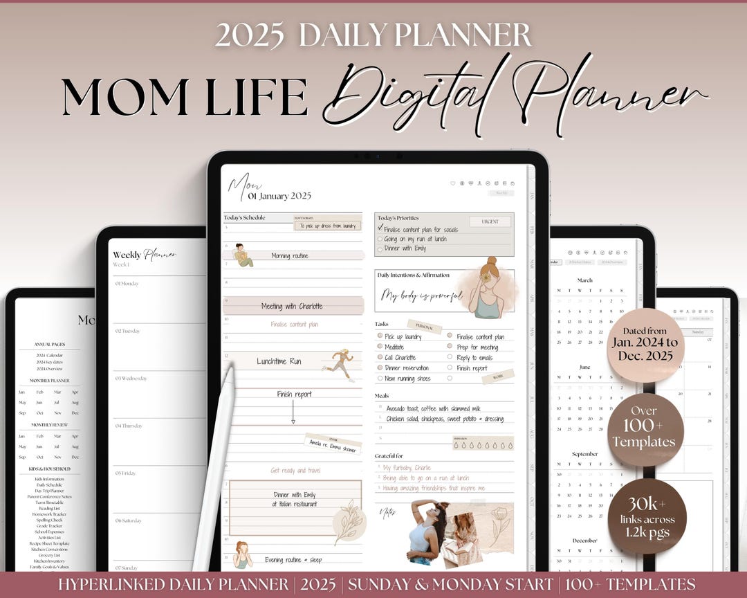 MOM Digital Planner, 2025 Mom Life Digital Planner, Busy Mom, Goodnotes ...