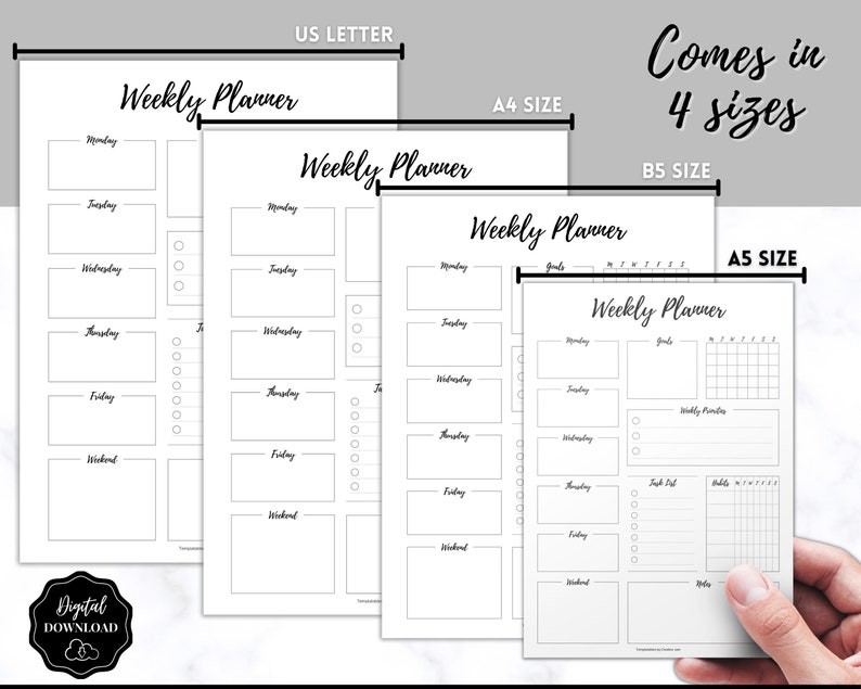 Weekly Planner Bullet Journal Template Bujo Weekly Schedule - Etsy