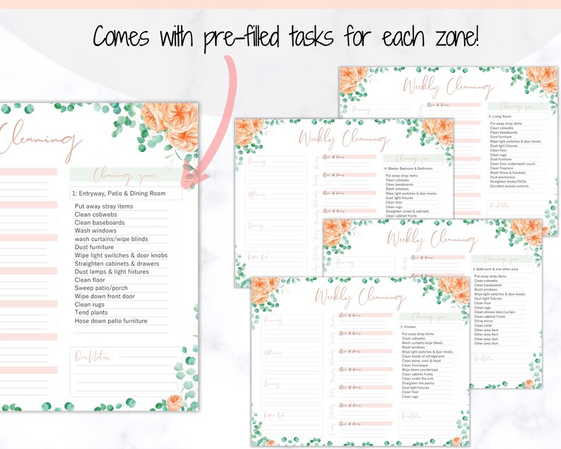 EDITABLE Cleaning Planner FLYLADY Daily Routine Cleaning Etsy UK
