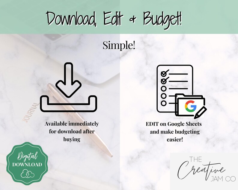 Monthly Budget Template, Google Sheets Budget Planner, Easy Budget Spreadsheet, Automated Paycheck Financial Planner, Expenses Savings Excel image 9