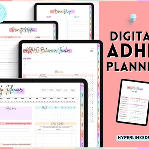 Digital ADHD Planner, Daily Planner for Neurodivergent Adults, Brain Dump Template, To Do List, Cleaning, Symptom Tracker, GoodNotes iPad