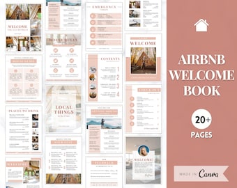 Airbnb Welcome Book Template, Editable Canva Welcome Guide, Air bnb House manual, Superhost eBook, Host signs, Signage, VRBO Vacation Rental