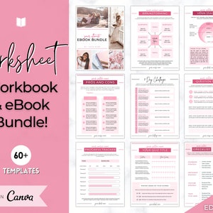 WERKBLAD-sjabloonbundel! Canva-werkmapsjablonen, eBook, leadmagneet, coaches, aanmelding, grafieken, checklists, planners, webinar, uitdagingen