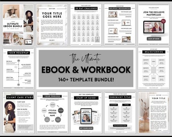 eBook Template Canva, Workbook, Worksheets & Lead Magnet for Coaches, Bloggers. Opt In, Charts, Checklists, Planners, Webinar, Challenges