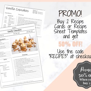 EDITABLE Recipe Book template, Recipe Sheet Template, Recipe Cards, Minimal Recipe Binder, 8.5x11 Printable Farmhouse, Food Planner Journal image 7