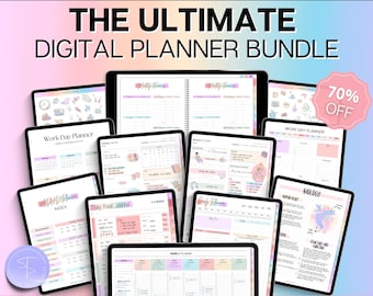 Digital Planner BUNDLE! 12+ GoodNotes Planners! 2026 Daily Weekly Planner, Undated, Recipe, Notebook, Fitness, Goal, Budget, Meal, iPad ADHD