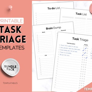 Task Triage, To Do List Printable, Brain Dump Template, Task Checklist, Daily Task List Planner, ADHD to do list, brain dump, task tracker