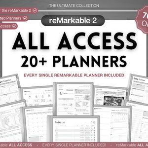 reMarkable 2 Templates, ALL ACCESS pack, 2024 Daily Planner, Digital To Do List, Meeting Minutes, Journal & Notebook, Calendar, Task List