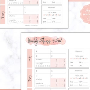 Fitness Planner, Weight Loss Tracker, BUNDLE, Workout Planner Fitness Journal, Wellness, Health Goal, Meal Planner, Self Care, Habit Tracker image 8
