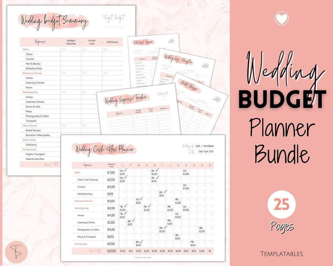 Wedding Planner BUDGET Planner Printable Pink Wedding Planner Book wedding-planner-budget-planner-printable-pink-wedding-planner-book