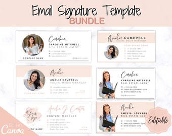 Email Signature Template BUNDLE! Add Logo & photo! Editable Canva Signature Design. Minimalist, Realtor, Real Estate, Professional, Gmail