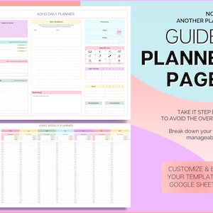 EDITABLE ADHD Digital Planner, Daily Planner Spreadsheet, Neurodivergent, Brain Dump, To Do List, Cleaning, Symptom Tracker, Google Sheets image 4