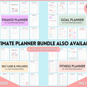 Goal Planner BUNDLE, 2024 Goals Tracker, SMART Goal Setting Kit, New Year, Monthly Habits Reflections, Productivity, Vision Board Printables image 10