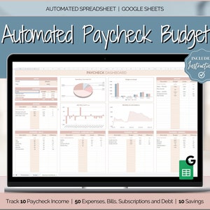 Biweekly Budget Spreadsheet, Paycheck Budget, Budget By Paycheck Google Sheets, Zero based budget tracker, weekly, finance planner template