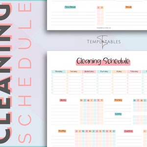 EDITABLE Cleaning Checklist, COLORFUL Cleaning Schedule, Cleaning ...