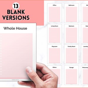 Cleaning Checklist, Printable Room by Room Cleaning Cards, Family ...