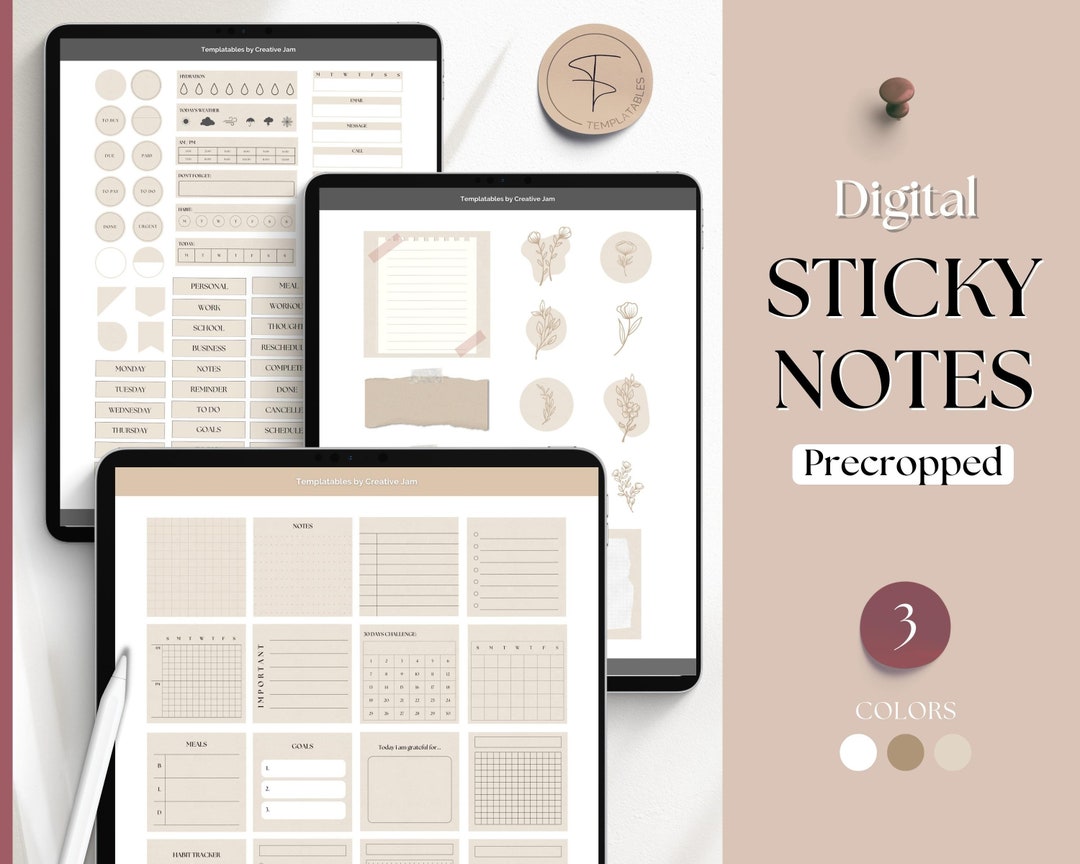 Digital Planner Widgets & Digital Sticky Notes Pack, 300+ Digital ...