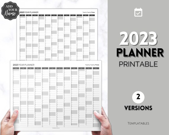 Yearly Wall Calendar Printable, Large 2023 Calendar, PERSONALIZE Giant 12  Month Calendar, Modern Office, Minimalist, Annual Year at a Glance - Etsy