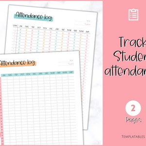 Attendance Tracker Sheet, Attendance Record, Printable Log, Homeschool ...