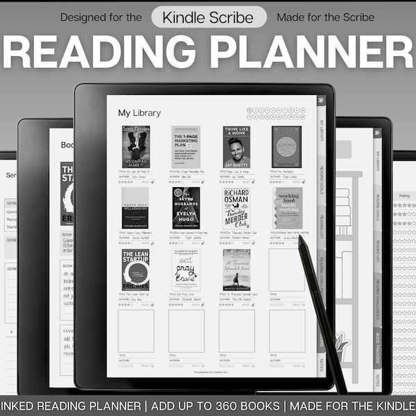 Kindle Scribe Planner and Reading Journal Etsy