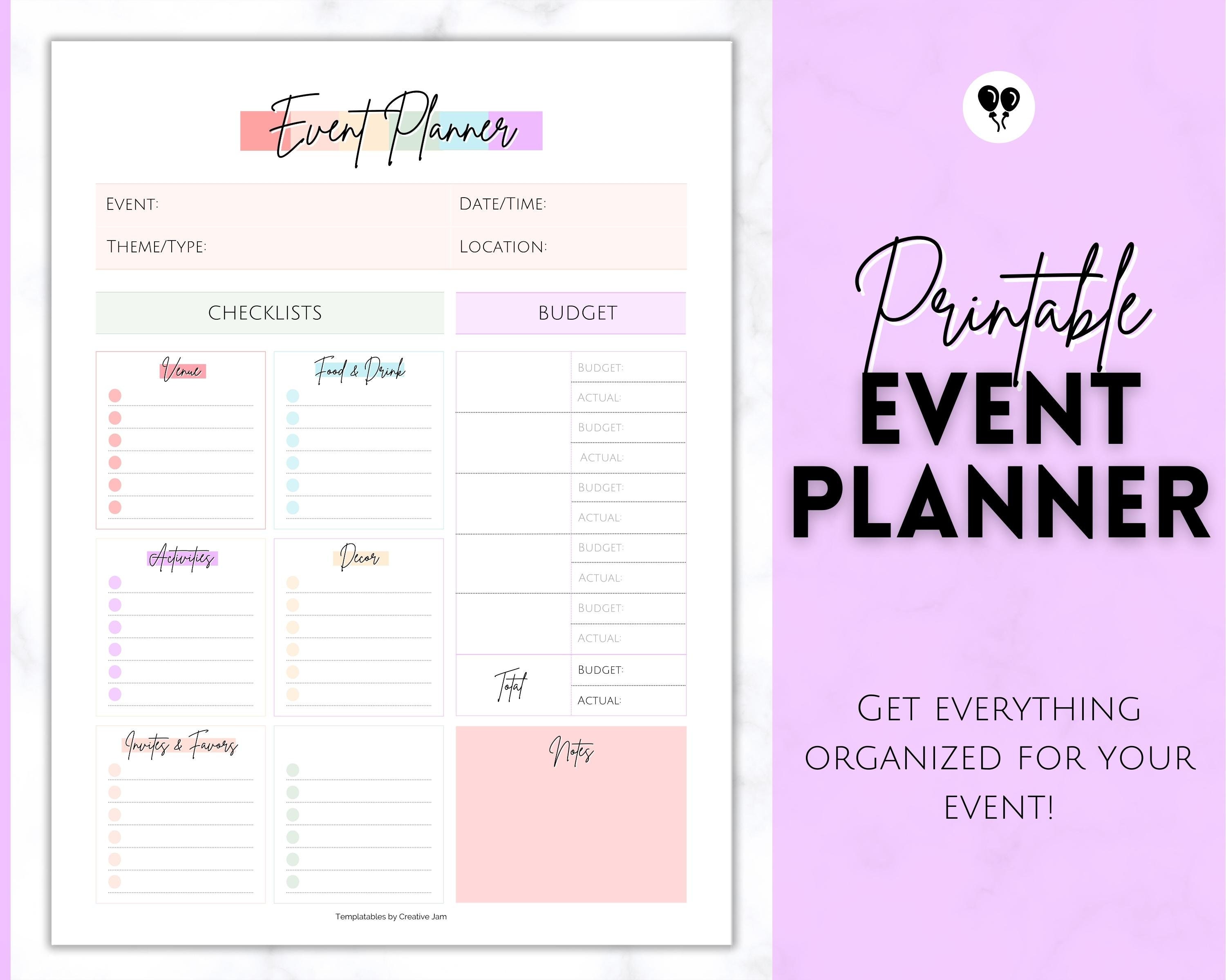 Printable Party Planner Template Official Www pinnaxis