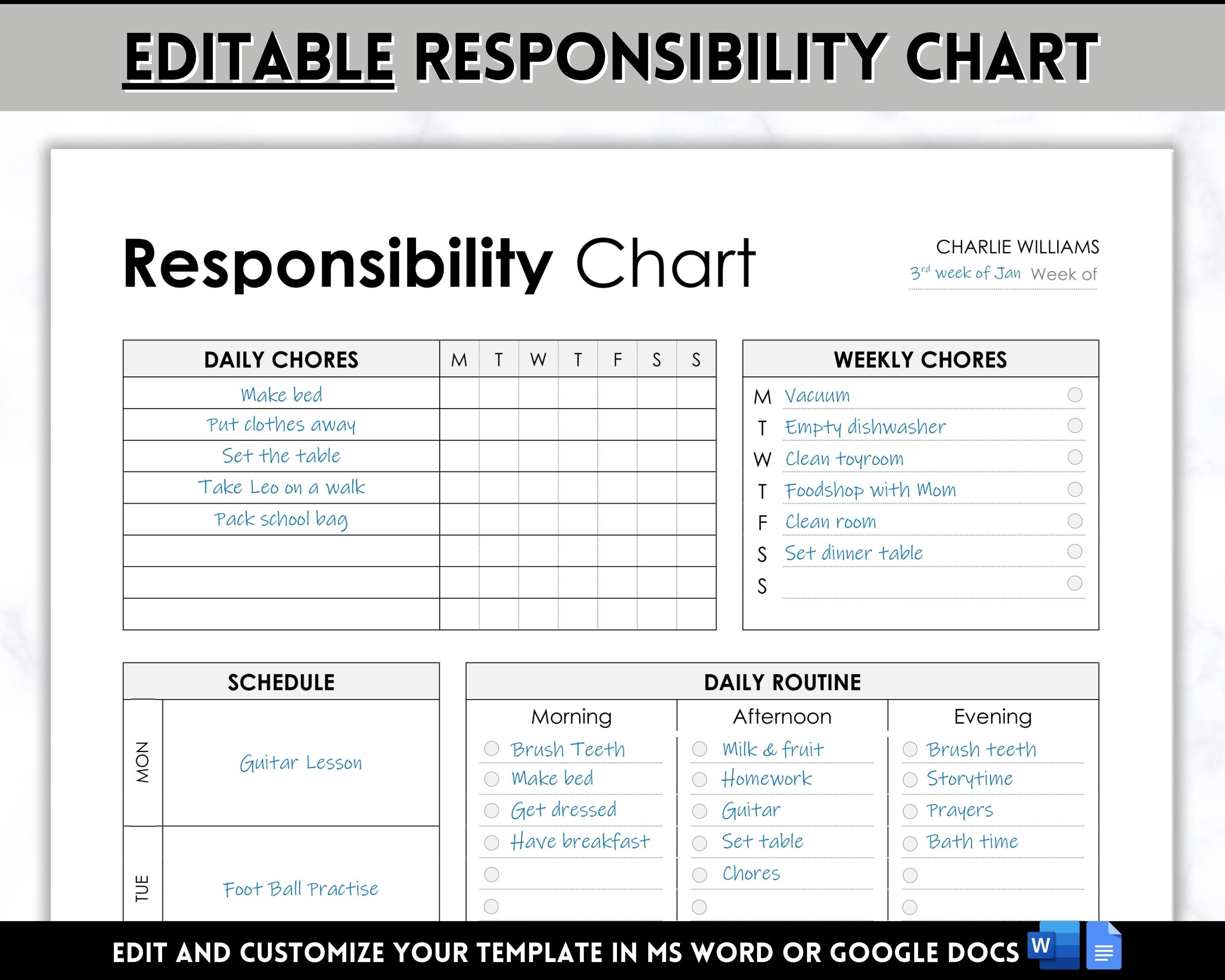 Responsibility Chart Template Responsibility Chart Template