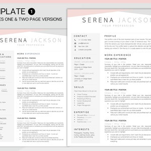 Puede incluir: Una plantilla de curr&iacute;culum moderna con un esquema de color rosa y gris. La plantilla incluye secciones para informaci&oacute;n de contacto, educaci&oacute;n, experiencia laboral, habilidades, experiencia, intereses, premios y certificaciones, idiomas y referencias. La plantilla est&aacute; dise&ntilde;ada para ser utilizada para solicitudes de empleo.