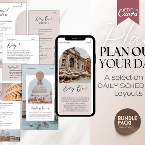 MOBILE Travel Itinerary Template, Digital Travel Guide, Weekend Trip Itinerary, Birthday, Girls trip, travel agent planner, Canva template image 4
