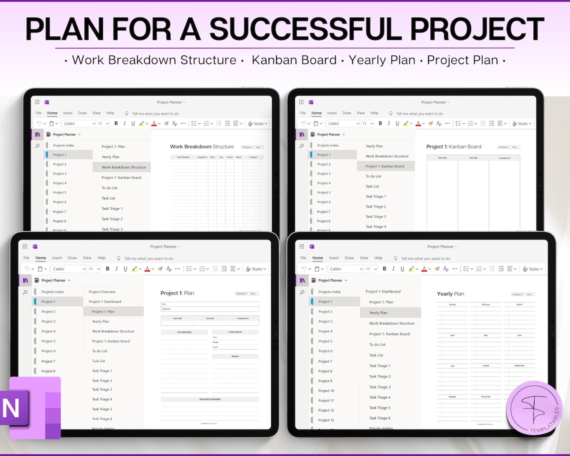 Onenote Project Planner! Project Tracker, Project Management, Digital ...